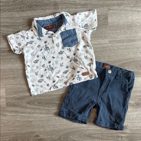 7 For All Mankind toddler boys matching set - Picture 1 of 4
